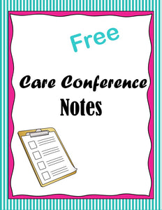 Care Conference Notes -Freebie