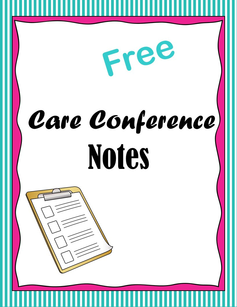 Care Conference Notes -Freebie