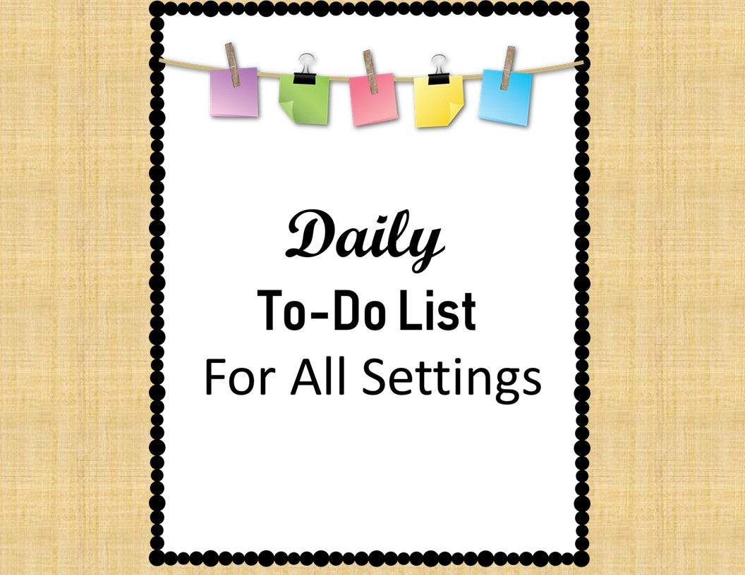 SLP To-Do List For All Settings