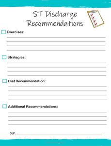 Editable Discharge Recommendation Form