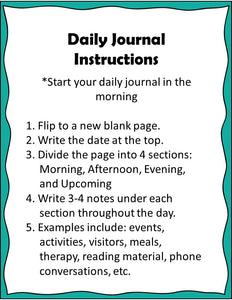 Daily Log Instructions for Patient and Caregivers